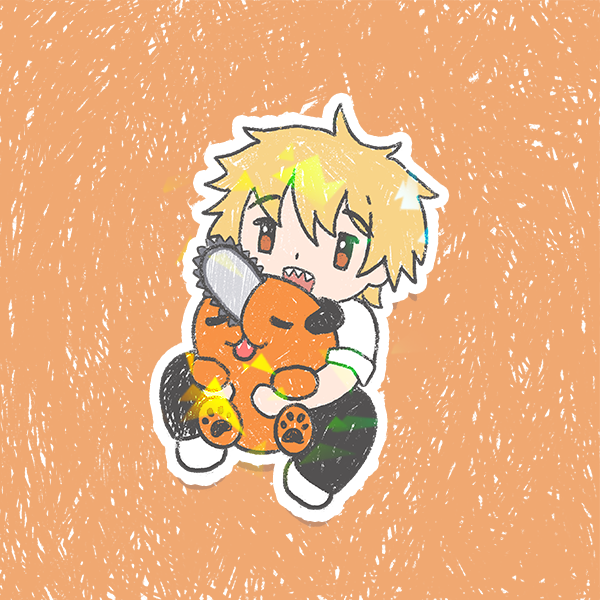 Chainsaw Man Holographic Vinyl Sticker 3"