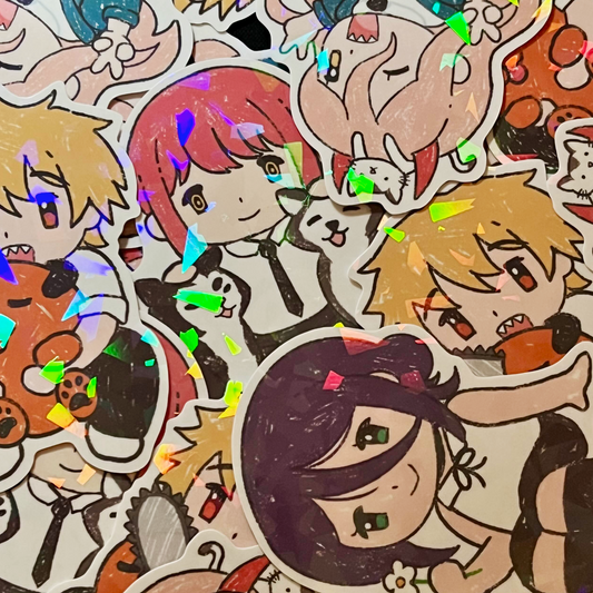 Chainsaw Man Holographic Vinyl Sticker 3"
