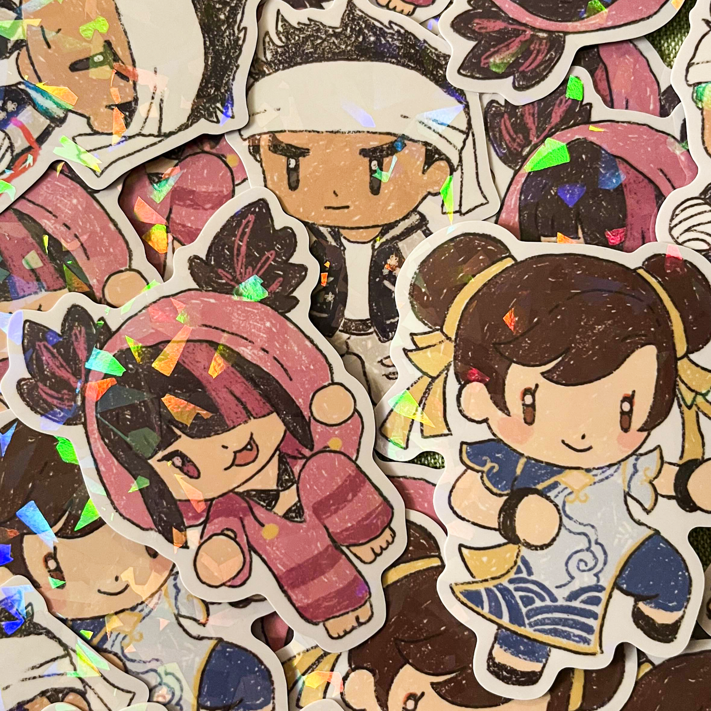 Street Fighter Holographic Vinyl Stickers 3"