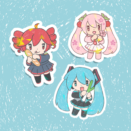 Vocaloid/UTAU Holographic Vinyl Sticker 3"