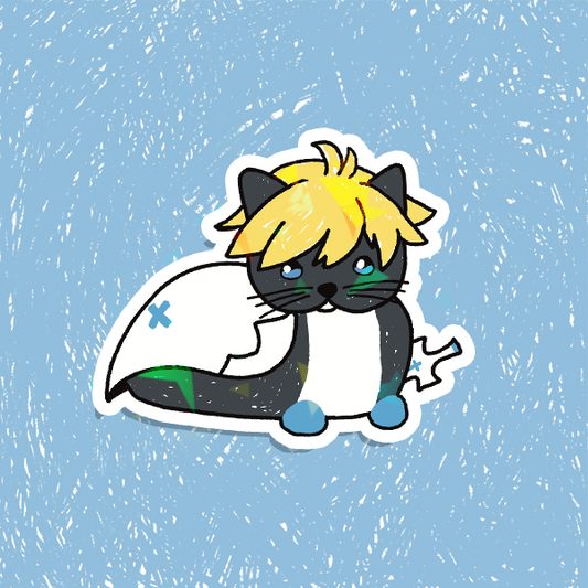 Cat Kiske Holographic Vinyl Sticker 3"